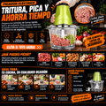 Picador Eléctrico Multifuncional – Tritura, Pica y Ahorra Tiempo en la Cocina